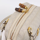 GUCCI GG Canvas Guccissima Horsebit Bamboo Bag Leather Ivory 159398 Auth 198338V-6