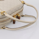 GUCCI GG Canvas Guccissima Horsebit Bamboo Bag Leather Ivory 159398 Auth 198338V-7