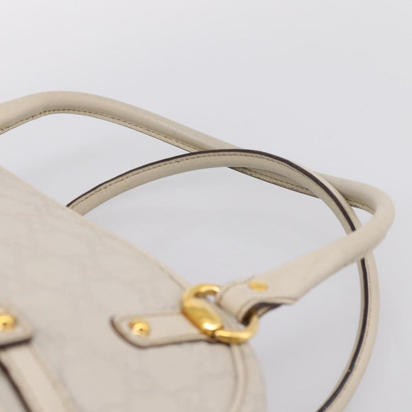 GUCCI GG Canvas Guccissima Horsebit Bamboo Bag Leather Ivory 159398 Auth 198338V