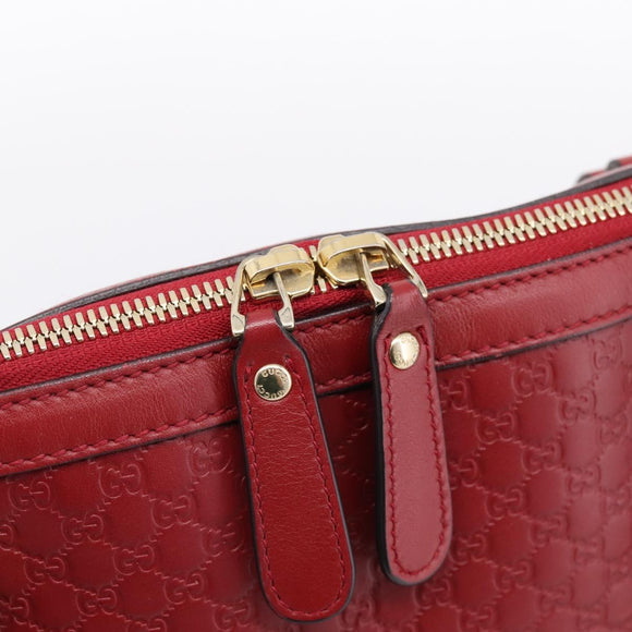 GUCCI Micro GuccissimaGG Hand Bag Leather Red Gold Tone 449657 Auth 198339V