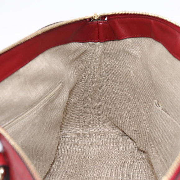 GUCCI Micro GuccissimaGG Hand Bag Leather Red Gold Tone 449657 Auth 198339V