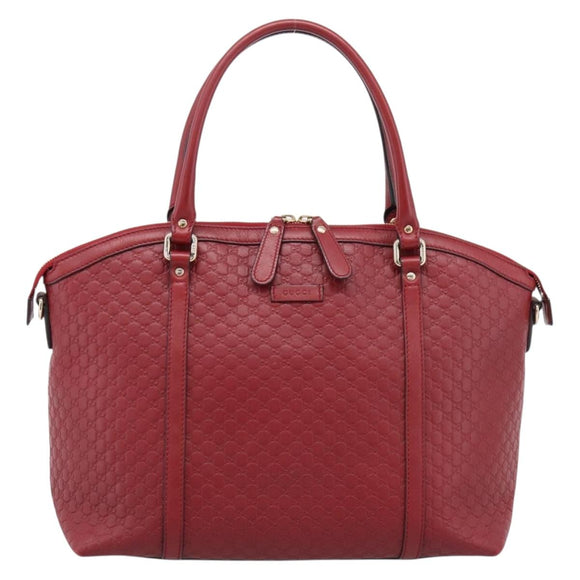 GUCCI Micro GuccissimaGG Hand Bag Leather Red Gold Tone 449657 Auth 198339V