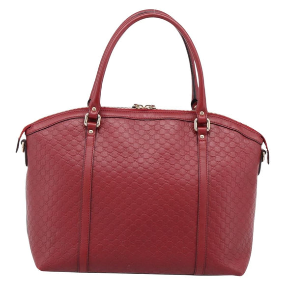 GUCCI Micro GuccissimaGG Hand Bag Leather Red Gold Tone 449657 Auth 198339V