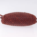 BOTTEGA VENETA INTRECCIATO Shoulder Bag Leather Red Silver Auth 198341-5