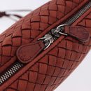 BOTTEGA VENETA INTRECCIATO Shoulder Bag Leather Red Silver Auth 198341-17