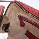 BOTTEGA VENETA INTRECCIATO Shoulder Bag Leather Red Silver Auth 198341-21