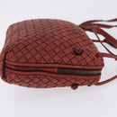 BOTTEGA VENETA INTRECCIATO Shoulder Bag Leather Red Silver Auth 198341-3