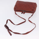 BOTTEGA VENETA INTRECCIATO Shoulder Bag Leather Red Silver Auth 198341-7