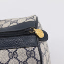 GUCCI GG Supreme Sherry Line Boston Bag PVC Navy Gold 40 02 007 Auth 198342-10