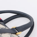 GUCCI GG Supreme Sherry Line Boston Bag PVC Navy Gold 40 02 007 Auth 198342-8
