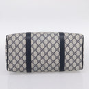GUCCI GG Supreme Sherry Line Boston Bag PVC Navy Gold 40 02 007 Auth 198342-5