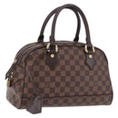 LOUIS VUITTON Damier Ebene Duomo Hand Bag N60008 LV Auth 198344V-1