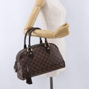LOUIS VUITTON Damier Ebene Duomo Hand Bag N60008 LV Auth 198344V-23