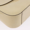 CELINE Shoulder Bag Patent Beige Gold Tone Auth 198345A-9