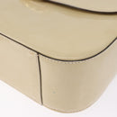 CELINE Shoulder Bag Patent Beige Gold Tone Auth 198345A-14
