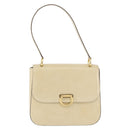 CELINE Shoulder Bag Patent Beige Gold Tone Auth 198345A-13