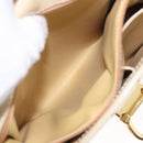 CELINE Shoulder Bag Patent Beige Gold Tone Auth 198345A-22