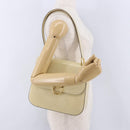 CELINE Shoulder Bag Patent Beige Gold Tone Auth 198345A-23