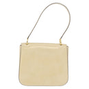CELINE Shoulder Bag Patent Beige Gold Tone Auth 198345A-2