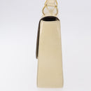 CELINE Shoulder Bag Patent Beige Gold Tone Auth 198345A-3