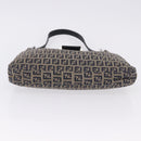 FENDI Zucchino Canvas Mamma Baguette Shoulder Bag Navy Silver Auth 198353V-6