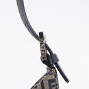 FENDI Zucchino Canvas Mamma Baguette Shoulder Bag Navy Silver Auth 198353V-18