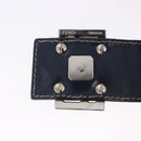 FENDI Zucchino Canvas Mamma Baguette Shoulder Bag Navy Silver Auth 198353V-10