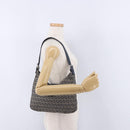 FENDI Zucchino Canvas Mamma Baguette Shoulder Bag Navy Silver Auth 198353V-26