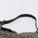 FENDI Zucchino Canvas Mamma Baguette Shoulder Bag Navy Silver Auth 198353V-14