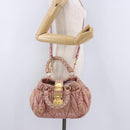 Miu Miu Matelasse Vitellolux Hand Bag Leather 2way Pink Gold Tone Auth 198354-26