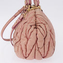 Miu Miu Matelasse Vitellolux Hand Bag Leather 2way Pink Gold Tone Auth 198354-4