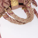 Miu Miu Matelasse Vitellolux Hand Bag Leather 2way Pink Gold Tone Auth 198354-7