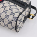 GUCCI GG Supreme Sherry Line Shoulder Bag PVC Navy Gold 120 02 004 Auth 198356-10