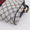 GUCCI GG Supreme Sherry Line Shoulder Bag PVC Navy Gold 120 02 004 Auth 198356-12