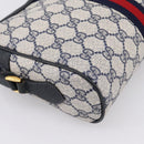 GUCCI GG Supreme Sherry Line Shoulder Bag PVC Navy Gold 120 02 004 Auth 198356-13