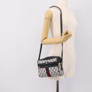 GUCCI GG Supreme Sherry Line Shoulder Bag PVC Navy Gold 120 02 004 Auth 198356-21