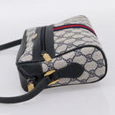 GUCCI GG Supreme Sherry Line Shoulder Bag PVC Navy Gold 120 02 004 Auth 198356-4