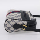 GUCCI GG Supreme Sherry Line Shoulder Bag PVC Navy Gold 120 02 004 Auth 198356-5