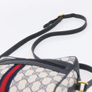 GUCCI GG Supreme Sherry Line Shoulder Bag PVC Navy Gold 120 02 004 Auth 198356-8