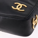 CHANEL Triple Coco Chain Shoulder Tote Bag Leather Black Gold CC Auth 198357-11