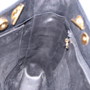 CHANEL Triple Coco Chain Shoulder Tote Bag Leather Black Gold CC Auth 198357-17