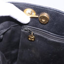 CHANEL Triple Coco Chain Shoulder Tote Bag Leather Black Gold CC Auth 198357-19