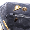 CHANEL Triple Coco Chain Shoulder Tote Bag Leather Black Gold CC Auth 198357-21
