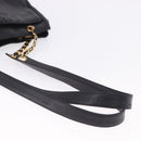 CHANEL Triple Coco Chain Shoulder Tote Bag Leather Black Gold CC Auth 198357-7