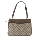 GUCCI GG Supreme Tote Bag PVC Leather Beige Gold Tone 86 02 021 Auth 198358-2