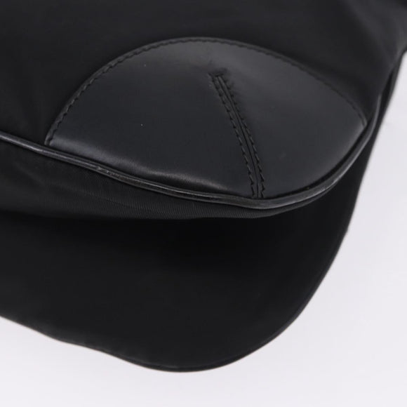 PRADA Shoulder Bag Nylon Black Silver Auth 198359V