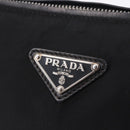 PRADA Shoulder Bag Nylon Black Silver Auth 198359V-18