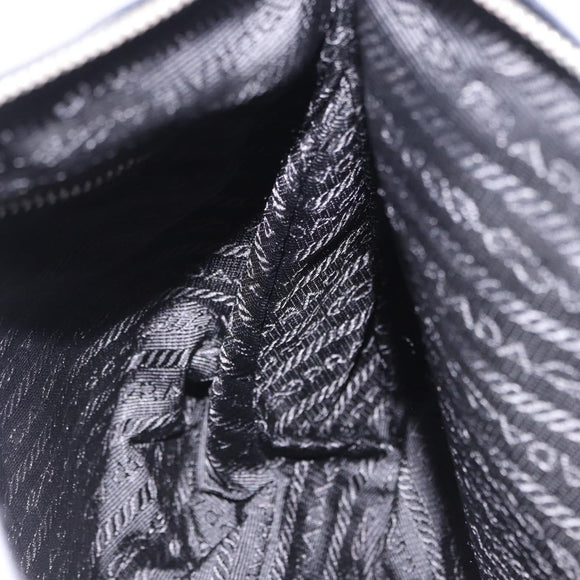PRADA Shoulder Bag Nylon Black Silver Auth 198359V