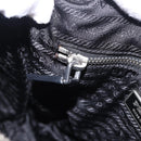PRADA Shoulder Bag Nylon Black Silver Auth 198359V-22