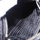 PRADA Shoulder Bag Nylon Black Silver Auth 198359V-23